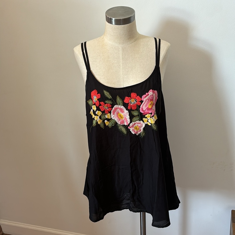 COPY - Anthropologie embroidery double strap tank